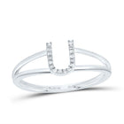10K White Gold Diamond Gift Initial "U" Women's Ring 1/20 Cttw - Splendid Jewellery
