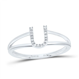 10K White Gold Diamond Gift Initial 