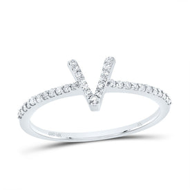 10K White Gold Diamond Gift Initial 