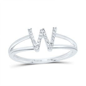 10K White Gold Diamond Gift Initial 