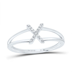 10K White Gold Diamond Gift Initial 