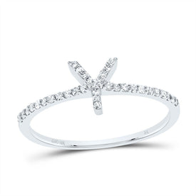 10K White Gold Diamond Gift Initial 