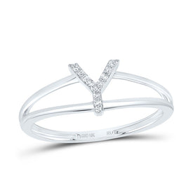 10K White Gold Diamond Gift Initial 