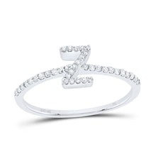 Load image into Gallery viewer, 10K White Gold Diamond Gift Initial "Z" Ring 1/6 Cttw - Splendid Jewellery
