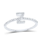 10K White Gold Diamond Gift Initial "Z" Ring 1/6 Cttw - Splendid Jewellery