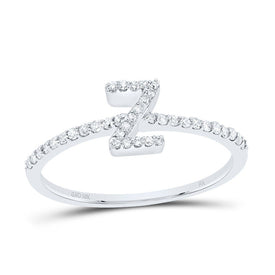 10K White Gold Diamond Gift Initial 
