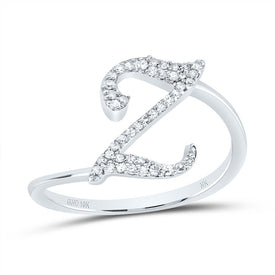 10K White Gold Diamond Gift Initial 