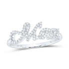 10K White Gold Diamond Gift "Mom" Ring 1/5 Cttw - Splendid Jewellery