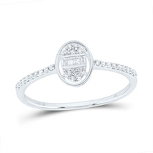 Load image into Gallery viewer, 10K White Gold Diamond Gift Oval Ring 1/6 Cttw - Splendid Jewellery