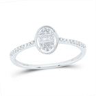 10K White Gold Diamond Gift Oval Ring 1/6 Cttw - Splendid Jewellery