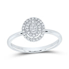 10K White Gold Diamond Gift Oval Ring 1/6 Cttw - Splendid Jewellery
