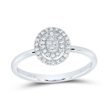 Load image into Gallery viewer, 10K White Gold Diamond Gift Oval Ring 1/6 Cttw - Splendid Jewellery