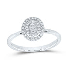 10K White Gold Diamond Gift Oval Ring 1/6 Cttw - Splendid Jewellery