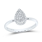 10K White Gold Diamond Gift Pear Ring 1/6 Cttw - Splendid Jewellery