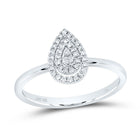 10K White Gold Diamond Gift Pear Ring 1/6 Cttw - Splendid Jewellery