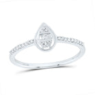 10K White Gold Diamond Gift Pear Ring 1/8 Cttw - Splendid Jewellery