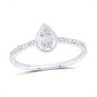 10K White Gold Diamond Gift Pear Ring 1/8 Cttw - Splendid Jewellery