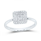 10K White Gold Diamond Gift Square Ring 1/5 Cttw - Splendid Jewellery
