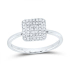 10K White Gold Diamond Gift Square Ring 1/5 Cttw - Splendid Jewellery