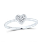 10K White Gold Diamond Heart Ring 1/20 Cttw - Splendid Jewellery