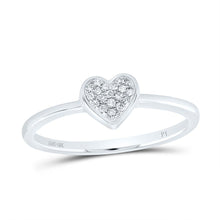 Load image into Gallery viewer, 10K White Gold Diamond Heart Ring 1/20 Cttw - Splendid Jewellery