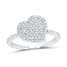 10K White Gold Diamond Heart Ring 1/3 Cttw - Splendid Jewellery