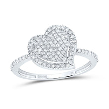 Load image into Gallery viewer, 10K White Gold Diamond Heart Ring 1/3 Cttw - Splendid Jewellery