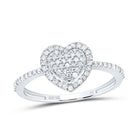 10K White Gold Diamond Heart Ring 1/4 Cttw - Splendid Jewellery