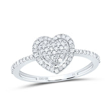 Load image into Gallery viewer, 10K White Gold Diamond Heart Ring 1/4 Cttw - Splendid Jewellery