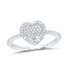 10K White Gold Diamond Heart Ring 1/4 Cttw - Splendid Jewellery