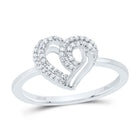 10K White Gold Diamond Heart Ring 1/6 Cttw - Splendid Jewellery