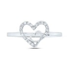 10K White Gold Diamond Heart Ring 1/8 Cttw - Splendid Jewellery