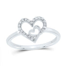 10K White Gold Diamond Heart Ring 1/8 Cttw - Splendid Jewellery