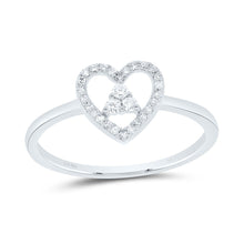 Load image into Gallery viewer, 10K White Gold Diamond Heart Ring 1/8 Cttw - Splendid Jewellery
