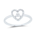 10K White Gold Diamond Heart Ring 1/8 Cttw - Splendid Jewellery