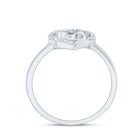 10K White Gold Diamond Heart Ring 1/8 Cttw - Splendid Jewellery