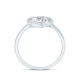 10K White Gold Diamond Heart Ring 1/8 Cttw - Splendid Jewellery