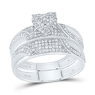10K White Gold Diamond Heart Trio Ring Set 1/2 Cttw - Splendid Jewellery