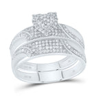 10K White Gold Diamond Heart Trio Ring Set 1/2 Cttw - Splendid Jewellery