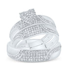 10K White Gold Diamond Heart Trio Ring Set 1/2 Cttw - Splendid Jewellery
