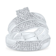 Load image into Gallery viewer, 10K White Gold Diamond Heart Trio Ring Set 1/2 Cttw - Splendid Jewellery