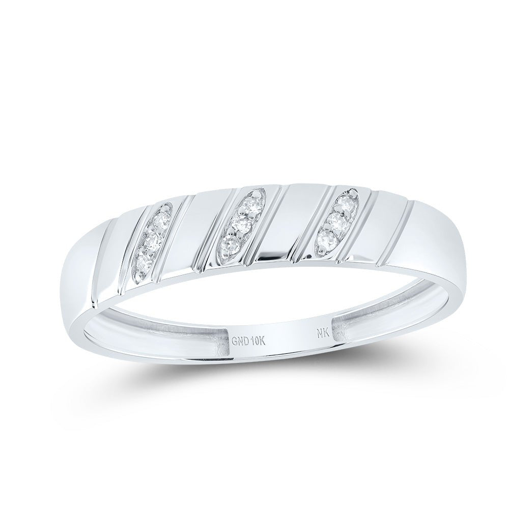 10K White Gold Diamond Heart Trio Ring Set 1/4 Cttw - Splendid Jewellery