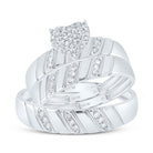 10K White Gold Diamond Heart Trio Ring Set 1/4 Cttw - Splendid Jewellery