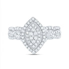 10K White Gold Diamond Marquise Double Halo Bridal Set 1/2 Cttw - Splendid Jewellery