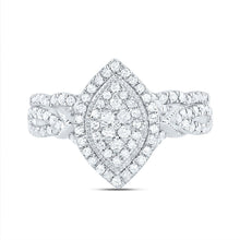 Load image into Gallery viewer, 10K White Gold Diamond Marquise Double Halo Bridal Set 1/2 Cttw - Splendid Jewellery
