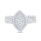 10K White Gold Diamond Marquise Double Halo Bridal Set 1/2 Cttw - Splendid Jewellery