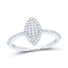 10K White Gold Diamond Marquise Ring 1/5 Cttw - Splendid Jewellery