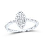 10K White Gold Diamond Marquise Ring 1/5 Cttw - Splendid Jewellery