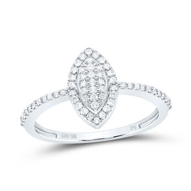 10K White Gold Diamond Marquise Ring 1/5 Cttw - Splendid Jewellery