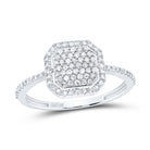 10K White Gold Diamond Octagon Ring 1/3 Cttw - Splendid Jewellery